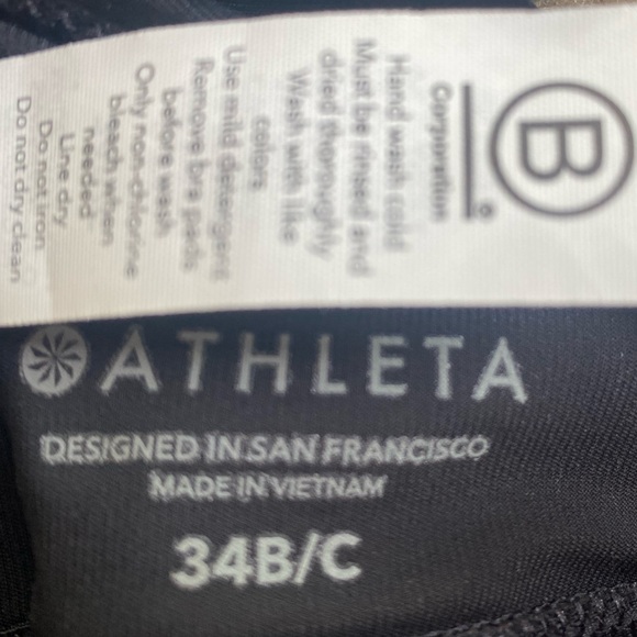 🆕 Athleta Square Bra Cup Tankini Size 34B/C Black NWT - Picture 7 of 8